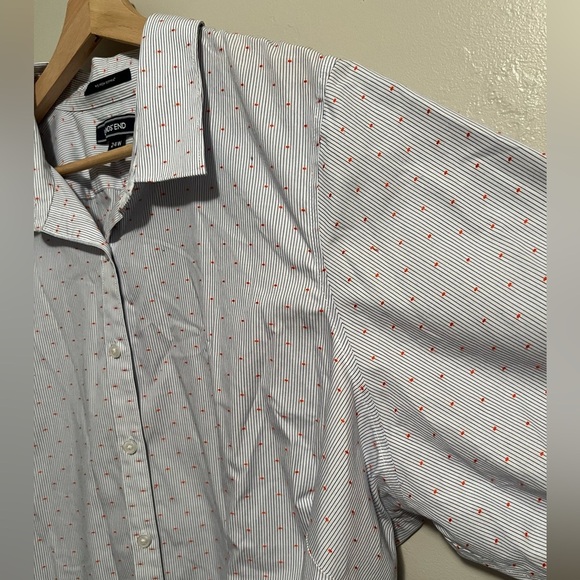 Lands End Women's Supima Button Up Shirt 3/4 Sleeve Striped Oxford Stretch Top - Picture 5 of 12